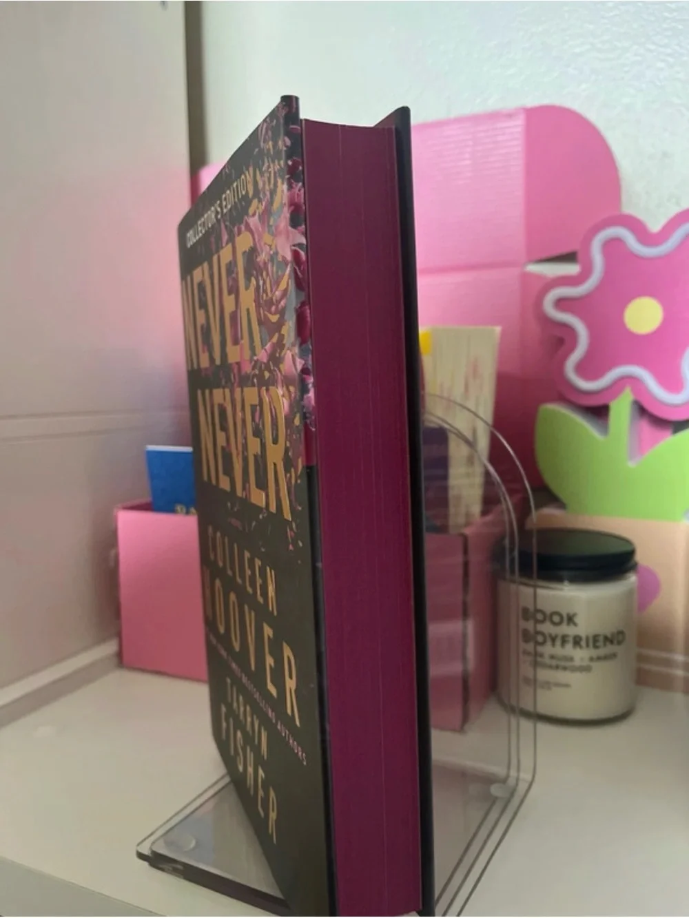 Never Never by Colleen Hoover & Tarryn Fisher - Black with Pink Accent Hardcover
